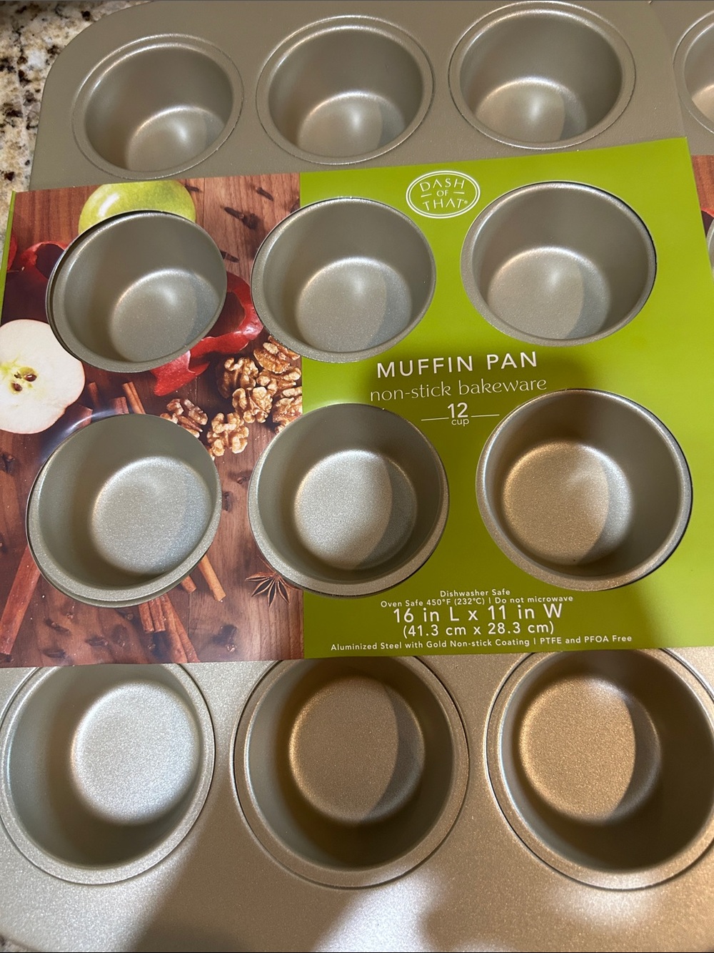 Dash of That Gold Non-Stick 12-Cup . 2-Muffin Pan